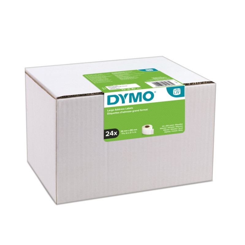 DYMO 99012 x 12stk. (24 ruller) adr. etiket 36x89 mm
