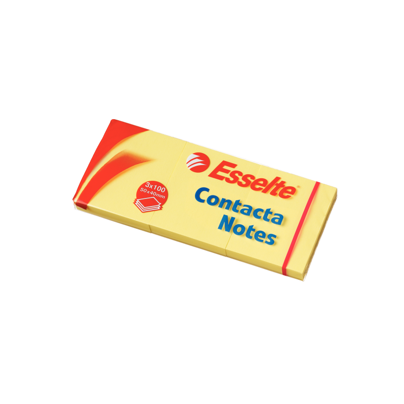 Contacta Notes 50x40mm gul 3pak
