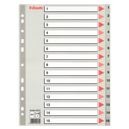 Register Esselte PP A4 1-15 grå