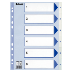 Register Esselte PP A4 1-6 hvid