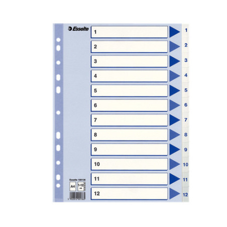 Register Esselte PP A4 1-12 hvid