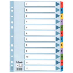 Register Mylar A4 1-12 flerfarve
