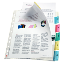 Plastlommer Index 85my 6-delt A4 Maxi flerfarv