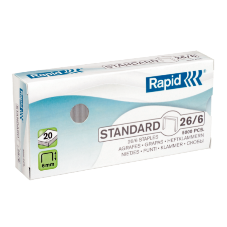 Hæfteklamme Rapid Stand. 26-6 galv 5000