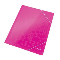 3-klap mappe Leitz WOW pap A4 pink