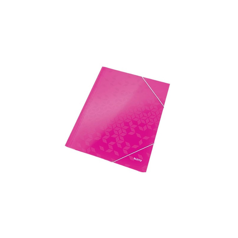 3-klap mappe Leitz WOW pap A4 pink