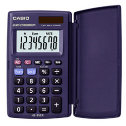 Casio HS-8VER lille lommeregner m. låg og 8 ciffers display