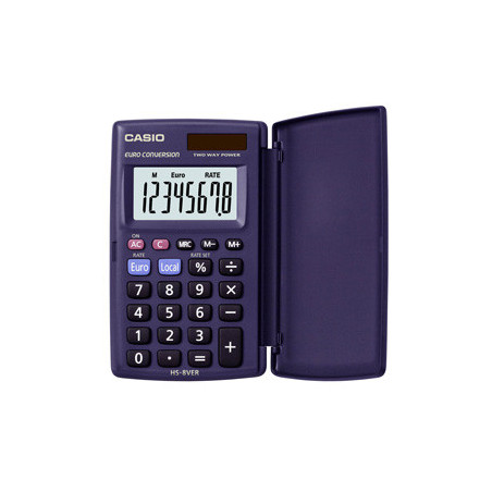 Casio HS-8VER lille lommeregner m. låg og 8 ciffers display