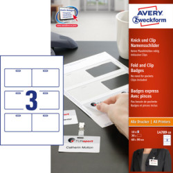 Avery L4789-10 navneskilte og clips