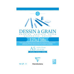 Clairefontaine 96686 Tegneblokke 125gr. I A5 (5stk.) (Udsalg 1pk)