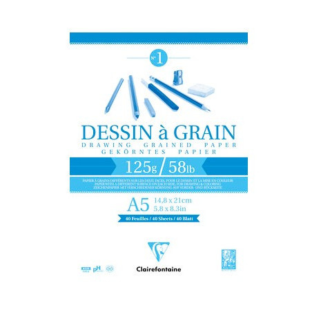 Clairefontaine 96684 Tegneblokke 125gr. I A4 (5stk.)
