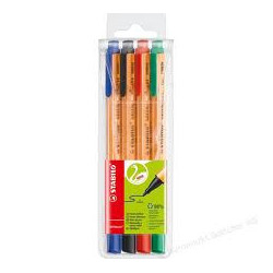 Stabilo 150-6088-4 greenpoint Fibre-Tip etui m. 4 farver
