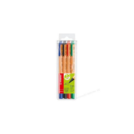 Stabilo 150-6088-4 greenpoint Fibre-Tip etui m. 4 farver