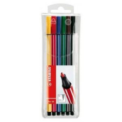 Stabilo 150-6806PL 6 forskelligt farvede fiberpenne i plastetui