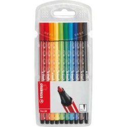Stabilo 150-6810PL 10 forskelligt farvede fiberpenne i plastetui