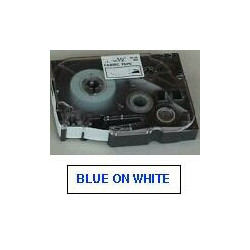 Brother TZe-263 Blå tekst på hvid tape lamineret 36mm
