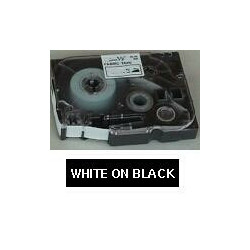 Brother TZe-355 Hvid tekst på sort tape lamineret 24mm