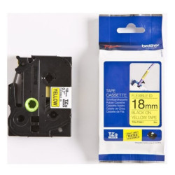 TZFX641-TZ-FX641 Sort tekst på gul tape 18mm (8 m. pr. rulle)