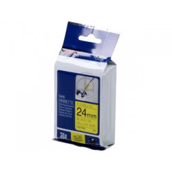 TZFX651-TZ-FX651 Sort tekst på gul tape 24mm (8 m. pr. rulle)