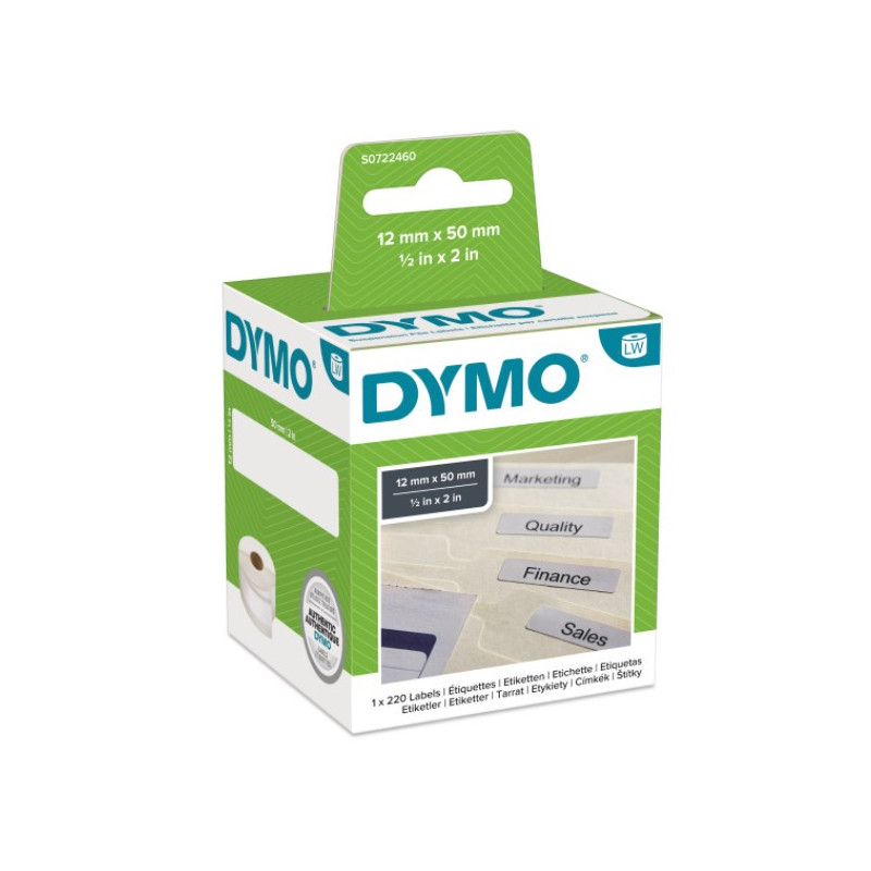 DYMO 99017 Hængemappe etiket 12X50 mm 220 stk. S0722460