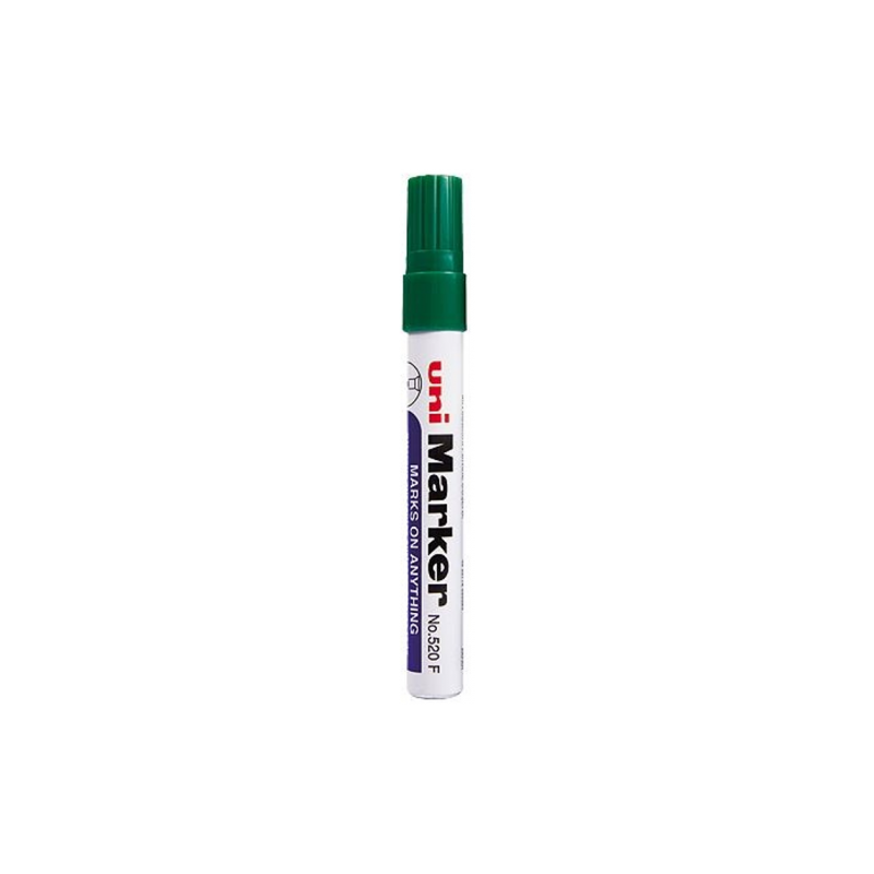 Uni Marker 520F grøn marker med rund spids 1-3mm (12stk)