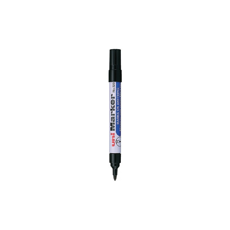 Uni Marker 520F Sort marker med rund spids 1-3mm (12stk)