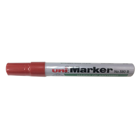 Uni Marker 580B Rød marker med skrå spids 1-5mm (12stk)