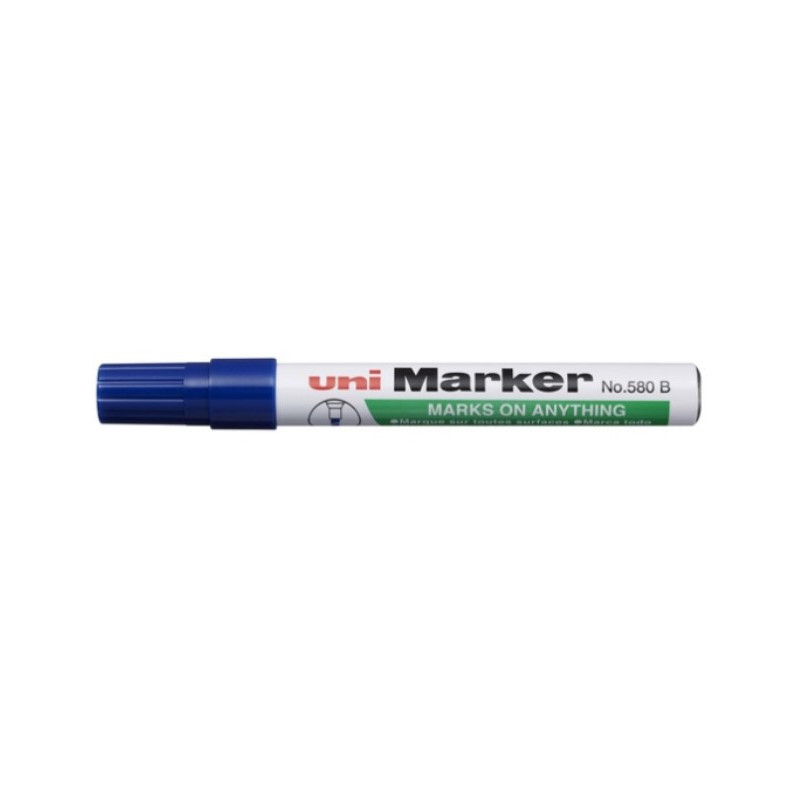 Uni Marker 580B Blå marker med skrå spids 1-5mm (12stk)