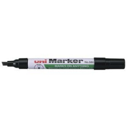 Uni Marker 580B Sort marker med skrå spids 1-5mm (12stk)