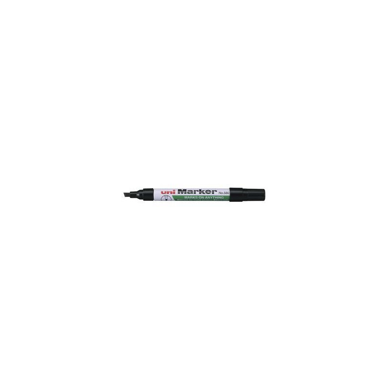 Uni Marker 580B Sort marker med skrå spids 1-5mm (12stk)