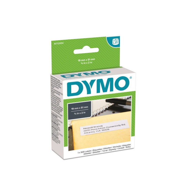 DYMO 11355 universal etiket 19X51mm til Labelwriter 500 stk. S0722550