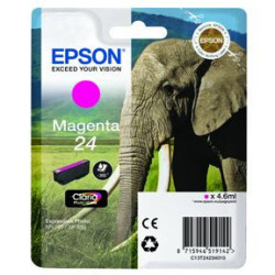 Blækpatron original Epson 24 C13T24234010 Magenta (360 sider)