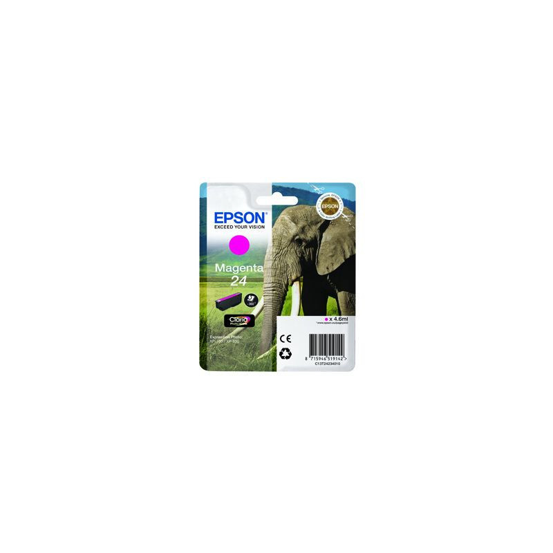 Blækpatron original Epson 24 C13T24234010 Magenta (360 sider)