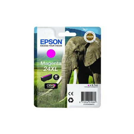 Blækpatron original Epson 24XL C13T24334010 Magenta (740 sider)