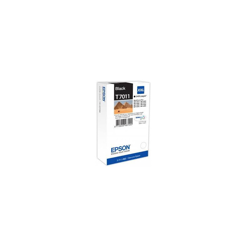 Blækpatron original Epson T7011 Sort XXL C13T70114010 (3.400 sider)