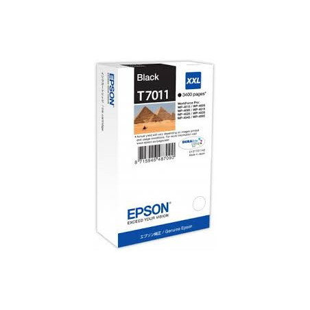 Blækpatron original Epson T7011 Sort XXL C13T70114010 (3.400 sider)