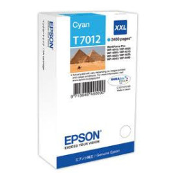 Blækpatron original Epson T7012 Cyan XXL C13T70124010 (3.400 sider)