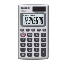 Casio HS-8VA lille lommeregner med etui 8 ciffers display