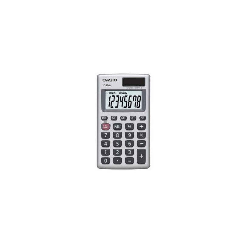 Casio HS-8VA lille lommeregner med etui 8 ciffers display