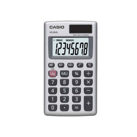 Casio HS-8VA lille lommeregner med etui 8 ciffers display