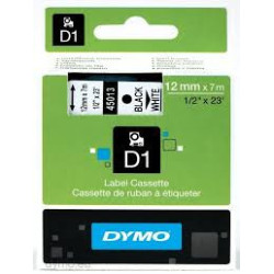 DYMO 45013 D1 Tape 12mm x 7m sort på hvid