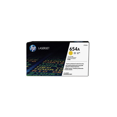 Tonerpatron HP 654A gul Toner