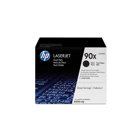 Tonerpatron HP 2xToner 90X sort HV LJ M4555 MFP