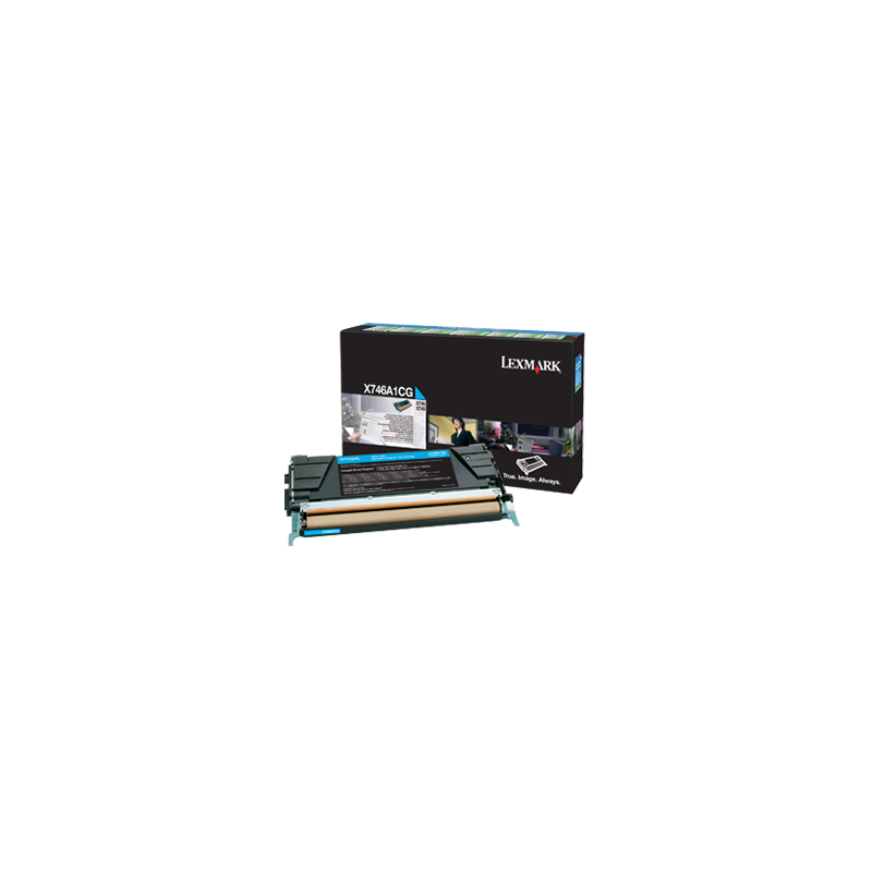 Tonerpatron X746A1CG Cyan X746