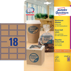 Avery L7110-25 brun natur rektangulære produkt etiketter