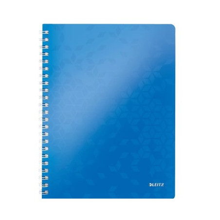 Notesbog WOW PP A4 linieret 80ark m-hul blå