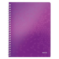 Notesbog WOW PP A4 linieret 80ark m-hul lilla