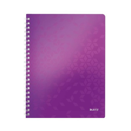 Notesbog WOW PP A4 linieret 80ark m-hul lilla