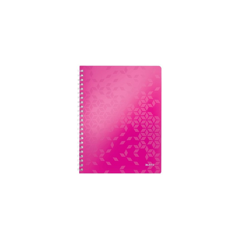 Notesbog WOW PP A4 linieret 80ark m-hul pink Notesbog WOW PP A4 linieret 80ark m-hul pink
