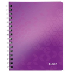 Notesbog WOW PP A5 linieret 80ark m-hul lilla